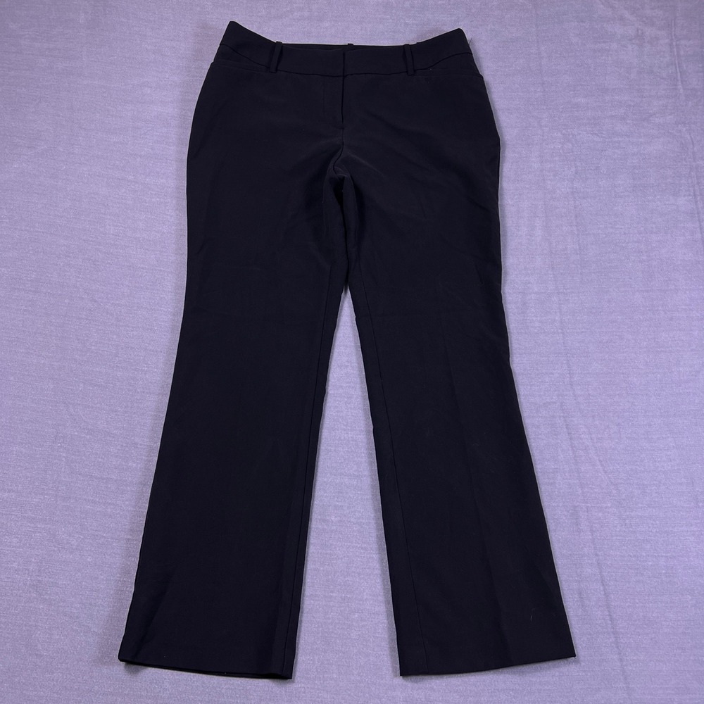 Worthington Perfect Trouser Straight Leg Mid Rise Dress‎ Pants Womens 6P Black